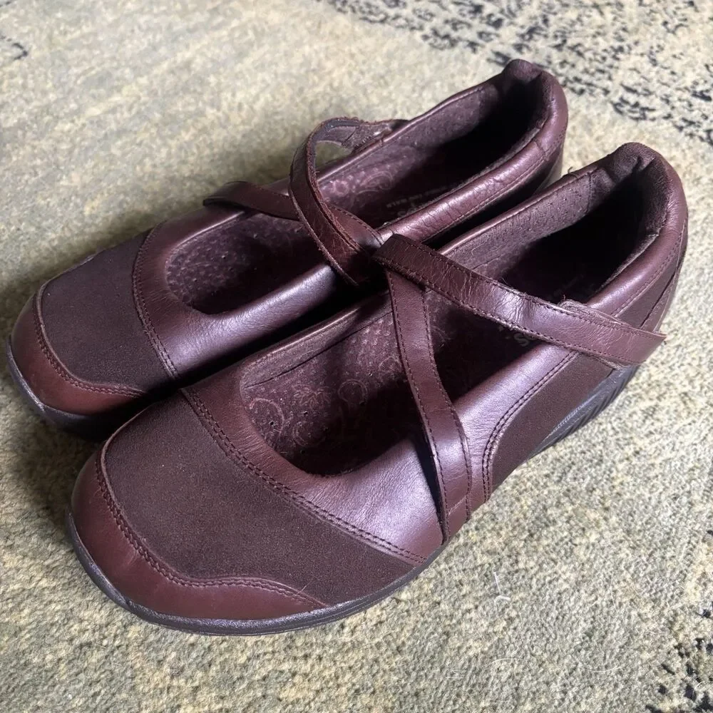 Skechers Shape Ups Mary Jane Shoes Womens Sz 10 Brown Leather Walking Comfort - Picture 10 of 16